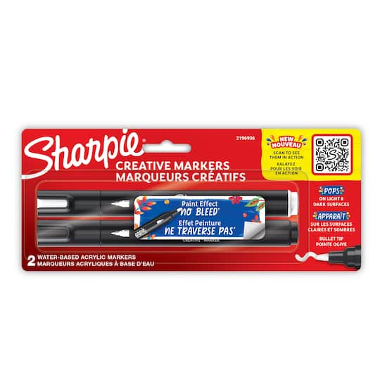Sharpie&#xAE; Black &#x26; White Bullet Tip Creative Markers